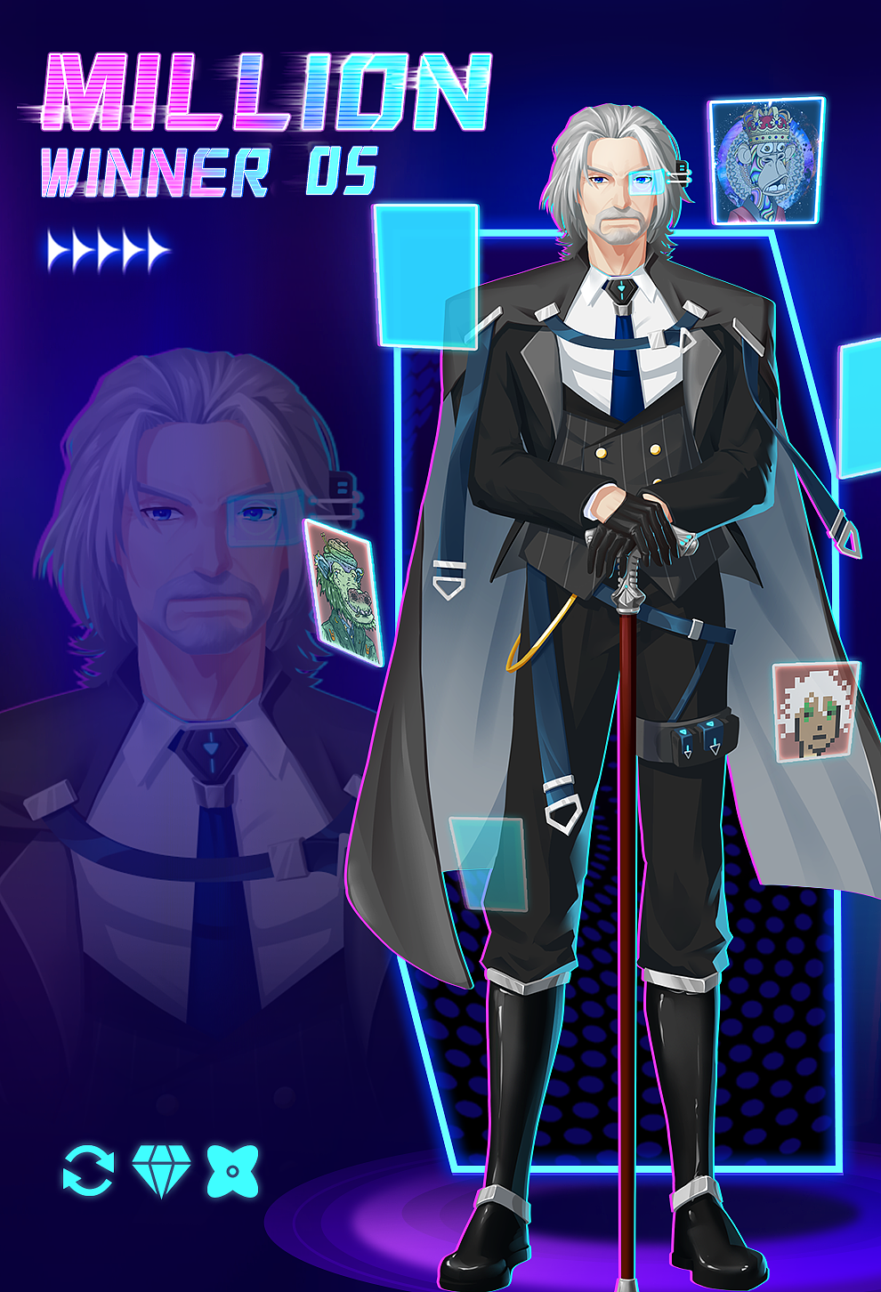 【百万赢家MILLION WINNER app】—NFT立绘图标设计(图ZMzI4NTIxNjY4) - 游戏UI - 站酷设计师旗漫设计原创素材 - 站酷ZCOOL