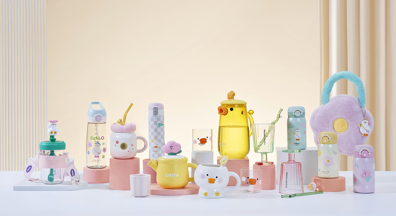 COSTA春季新品杯子拍摄 产品拍摄小黄鸭杯子保温杯