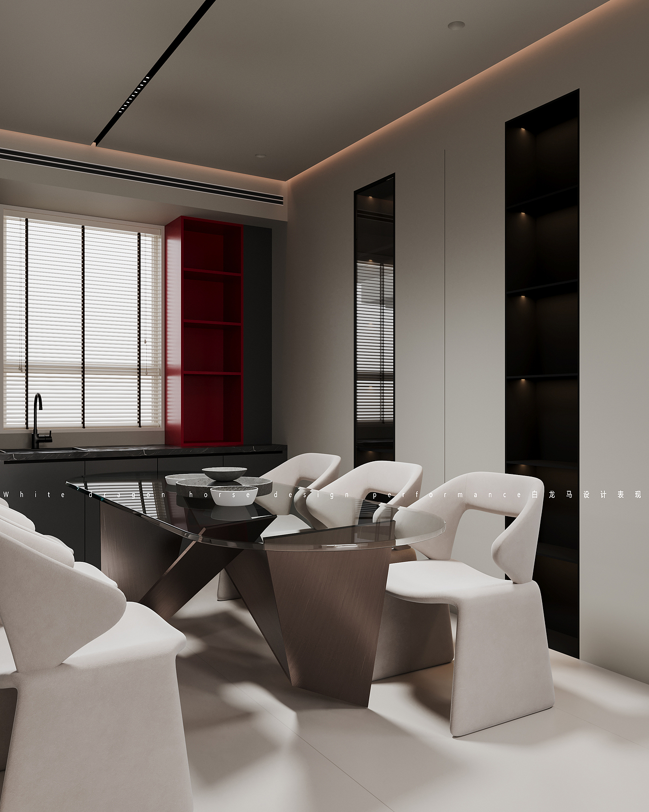现代简约别墅——白龙马效果图