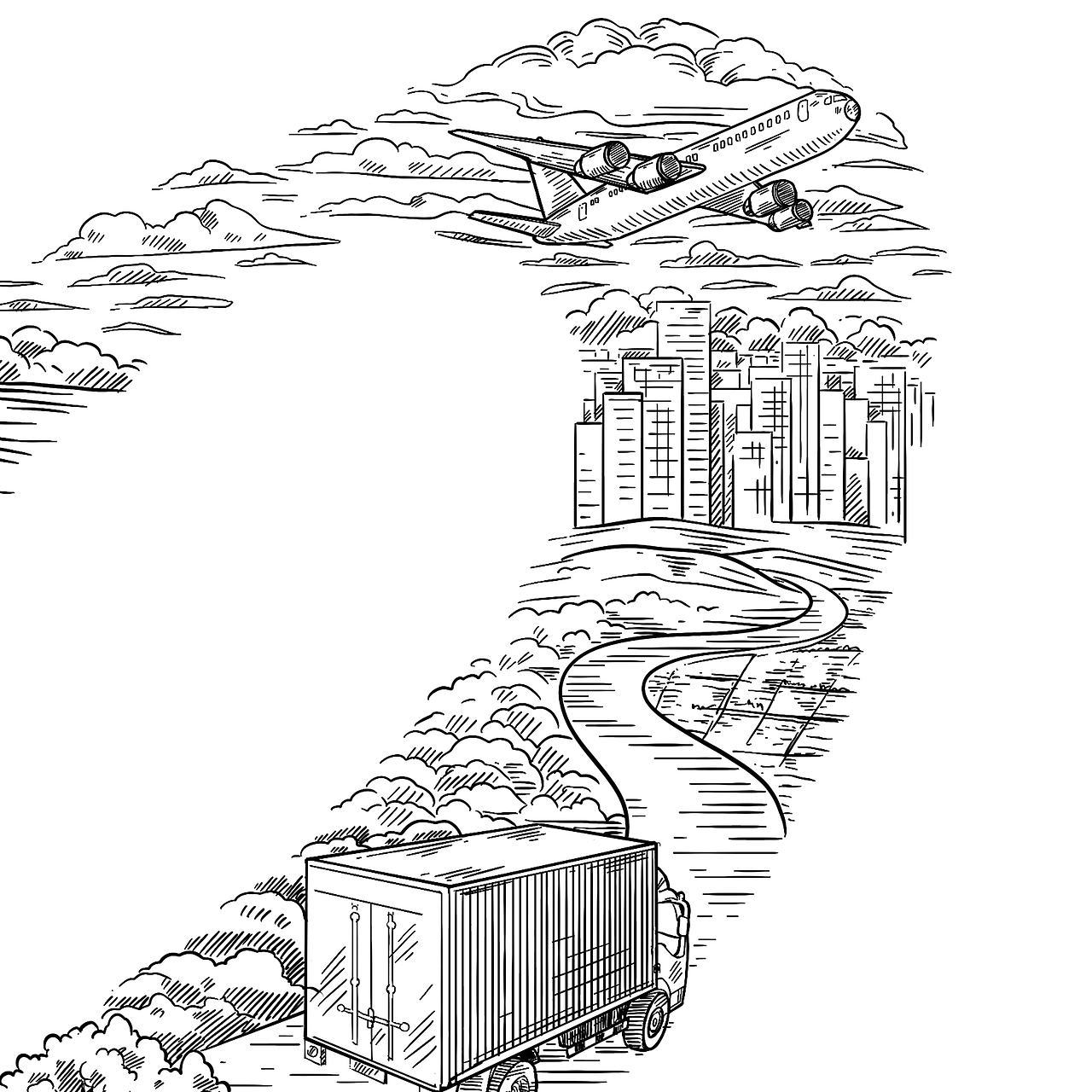 茶品牌长卷插画