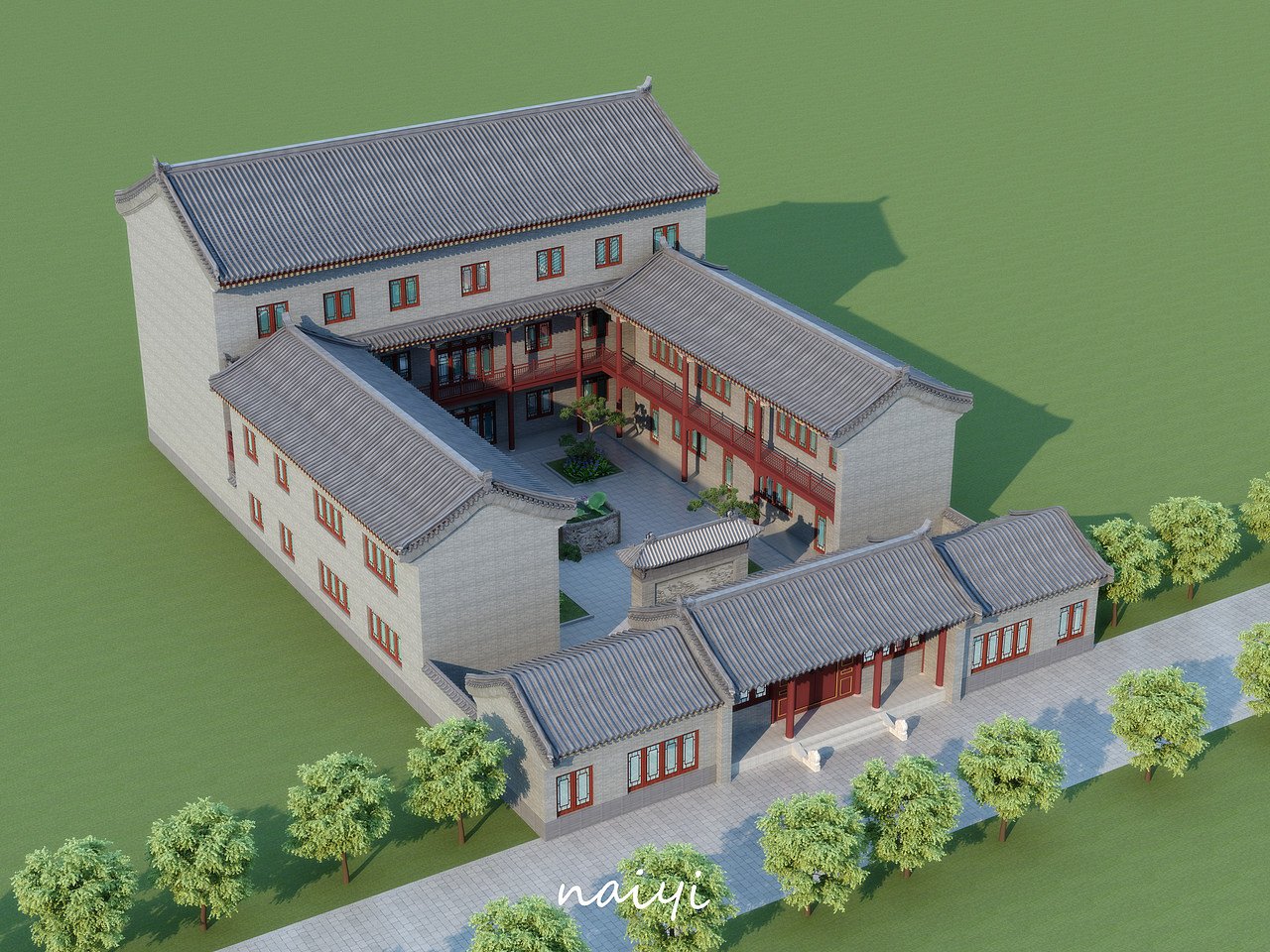 徽派+中式建筑——鸟瞰（图ZMzI1MDUxMTQ0） - 建筑设计 - 站酷设计师周奈一原创素材 - 站酷ZCOOL