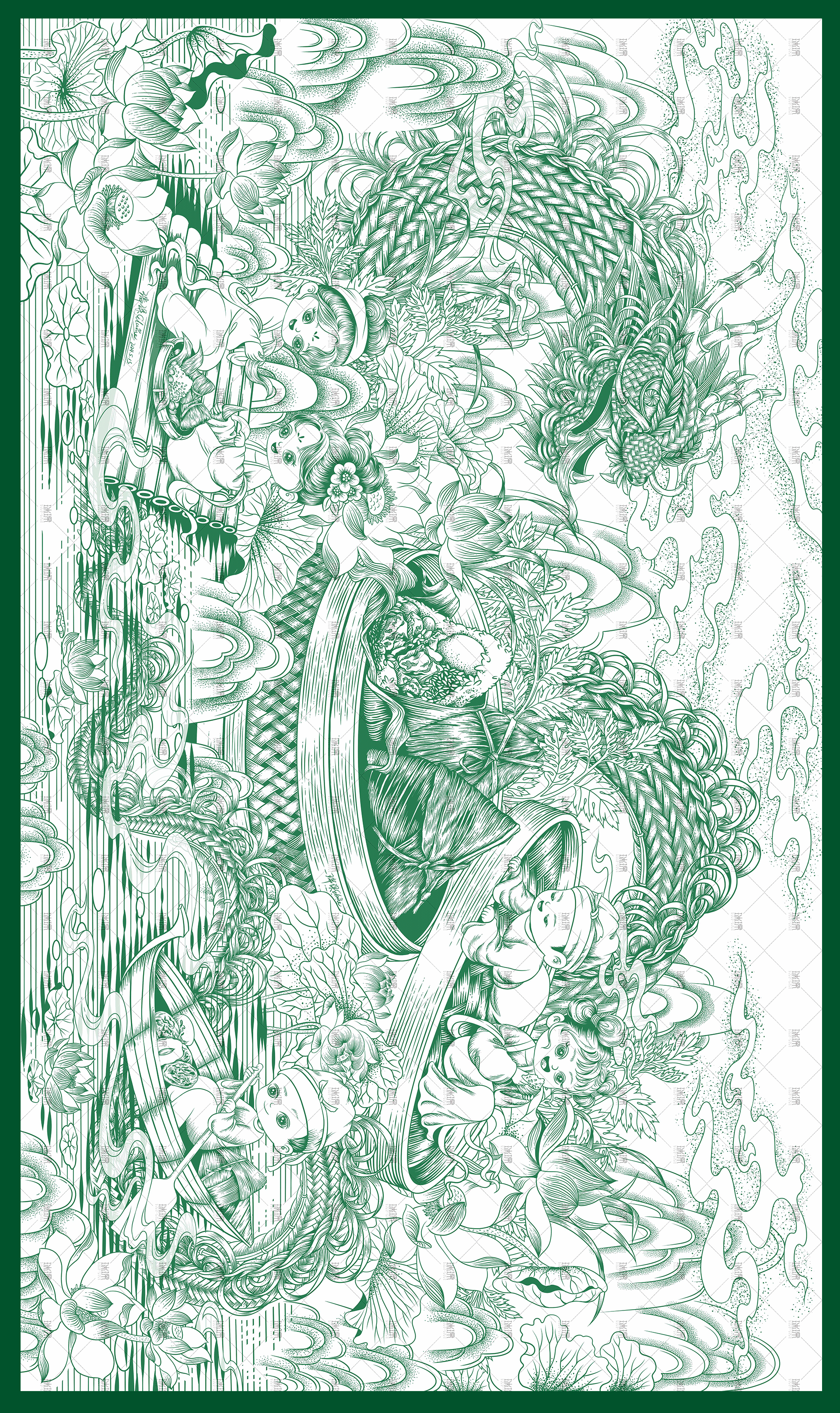粽香端午,美好接粽(踵)而至(图ZMzY5NTMxODYw) - 商业插画 - 站酷设计师瑞琛Elaine原创素材 - 站酷ZCOOL