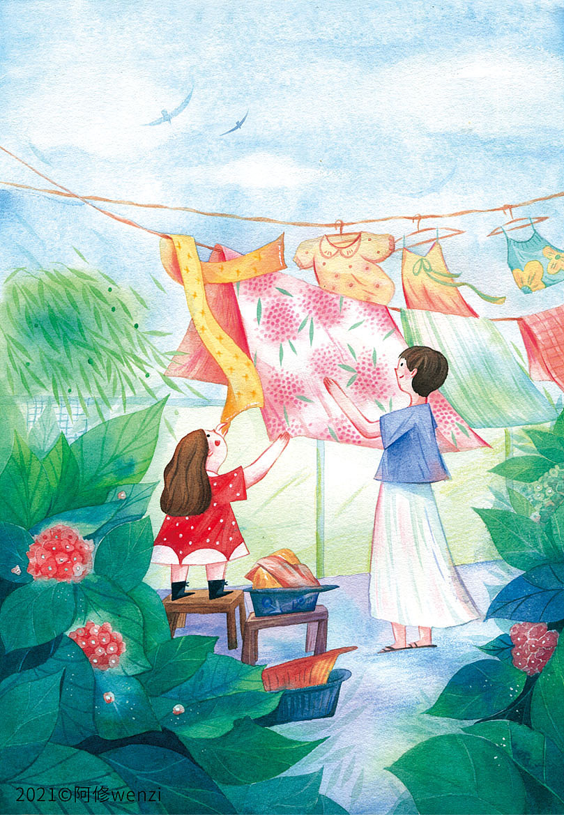 儿童文学作品《朵朵的星》水彩手绘插画