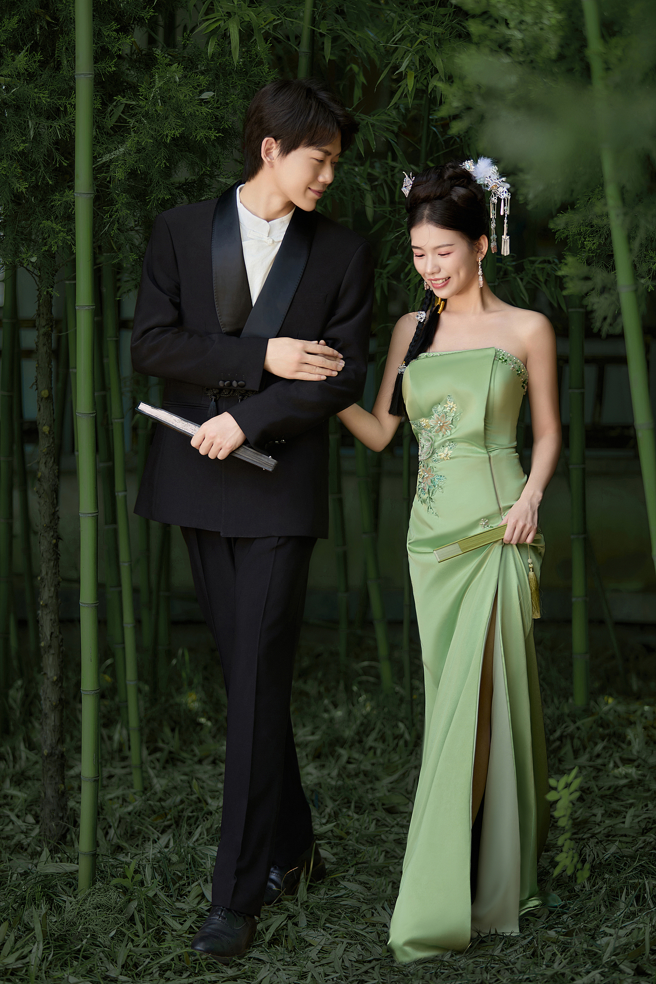 中式园林旗袍婚纱修图