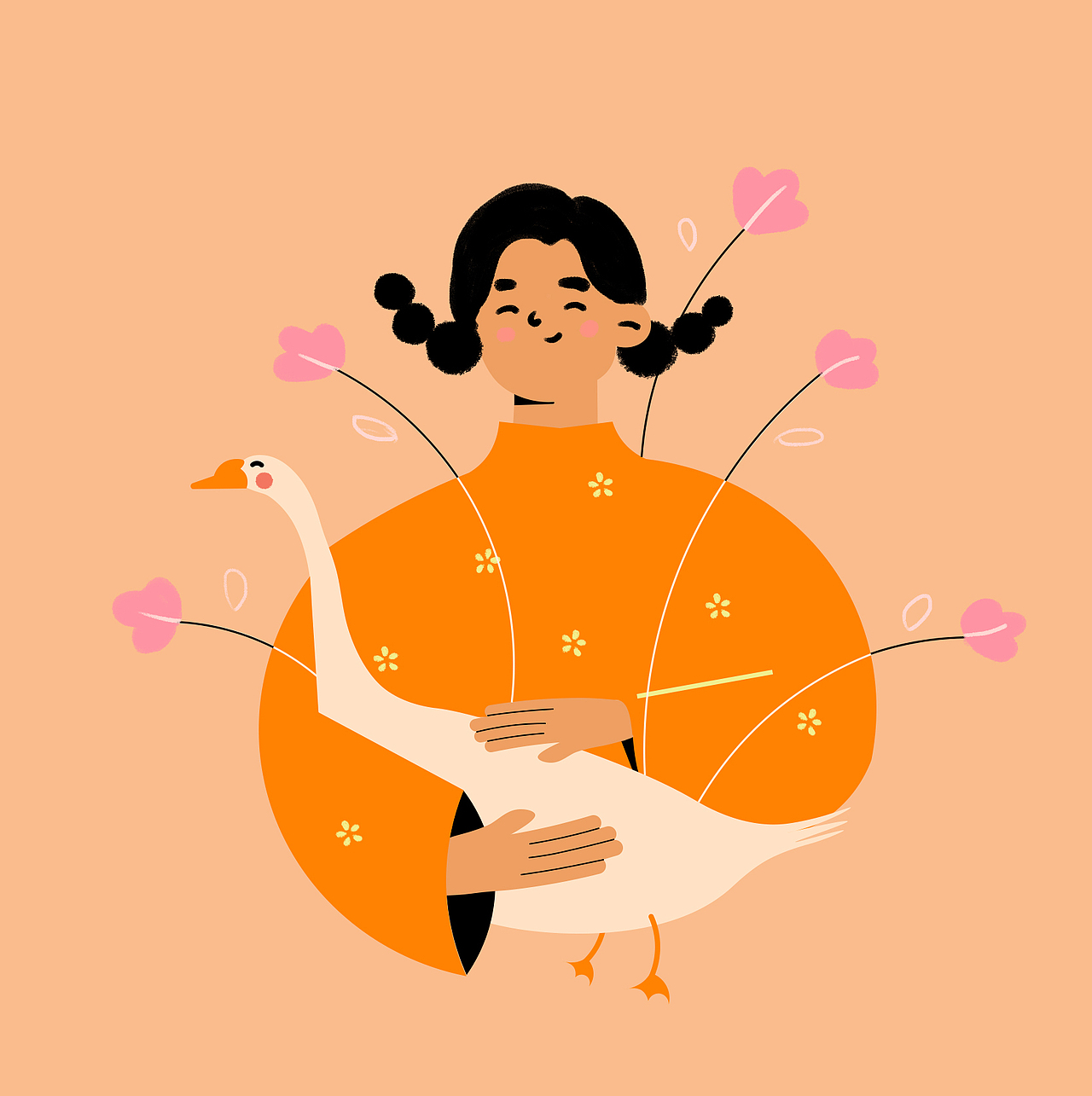 抱鹅小妹（图ZMzM0MTkwNzAw） - 商业插画 - 站酷设计师痴瓜的青宁原创素材 - 站酷ZCOOL