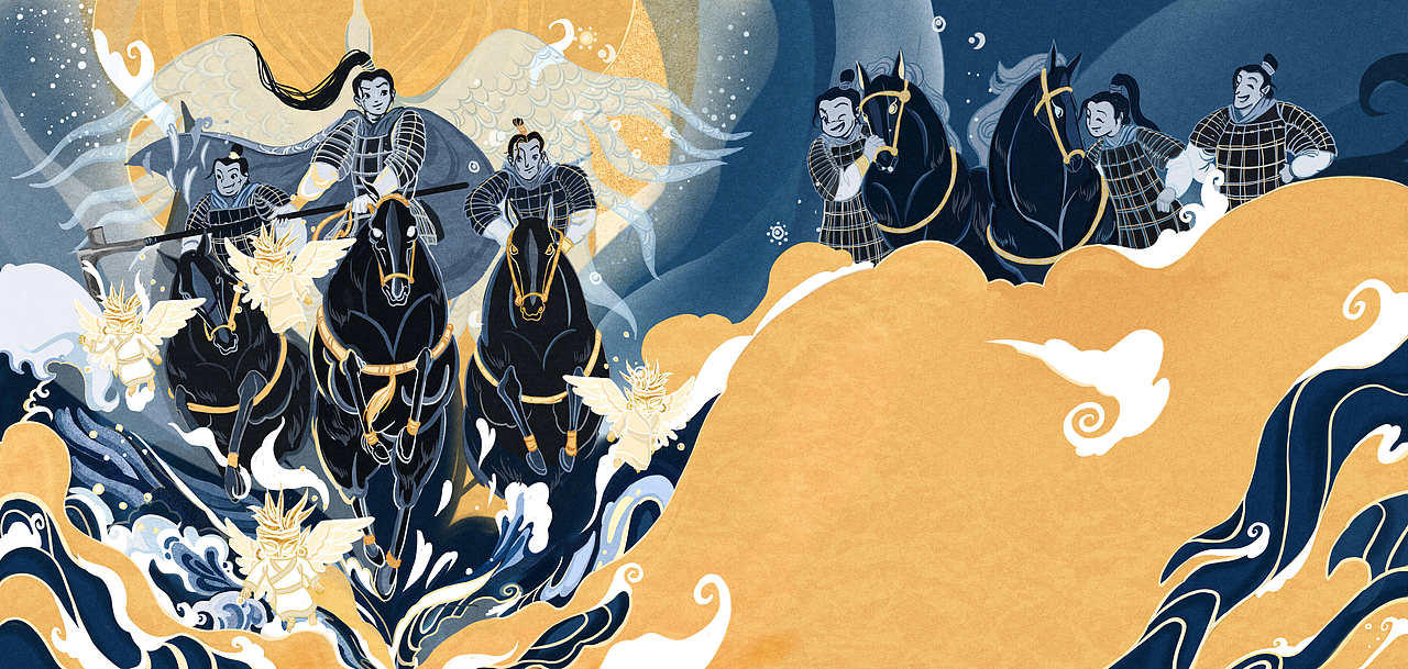 绘本《楚辞-国殇》（图ZMzQ0Mjg5ODUy） - 儿童插画 - 站酷设计师盛明圆原创素材 - 站酷ZCOOL