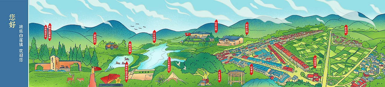 福建·将乐县13个乡镇手绘长图(图ZMzYwNTU5NjU2) - 商业插画 - 站酷设计师罗罗爱小猫原创素材 - 站酷ZCOOL