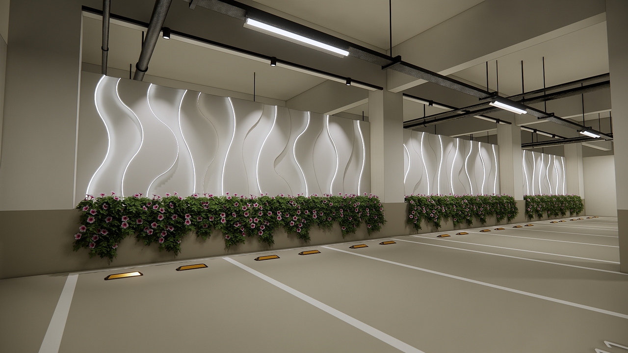 楼盘 看房通道 车库通道 美陈 氛围 设计