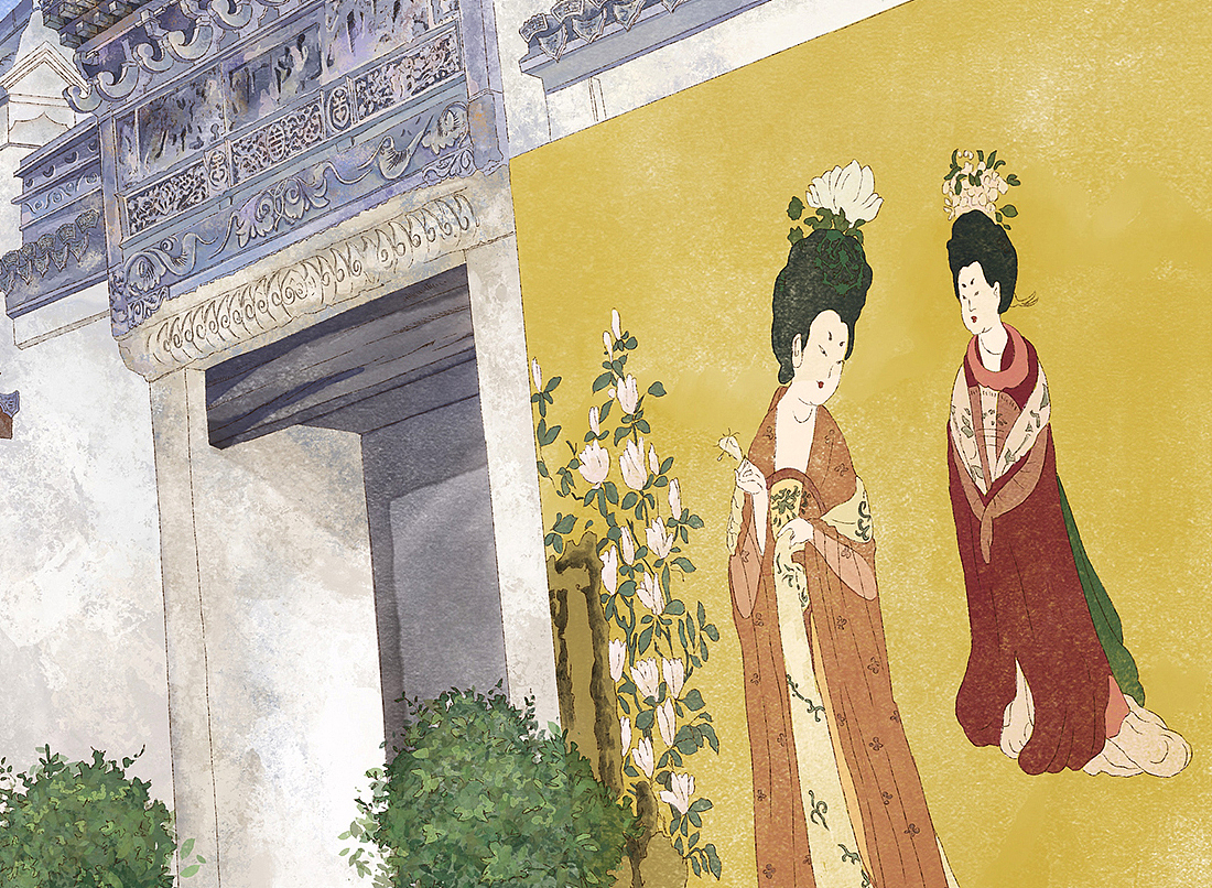 红妆纪特约商插之——总部大院儿（图ZMzI5MzI5ODQ4） - 艺术插画 - 站酷设计师噜猫小画家原创素材 - 站酷ZCOOL