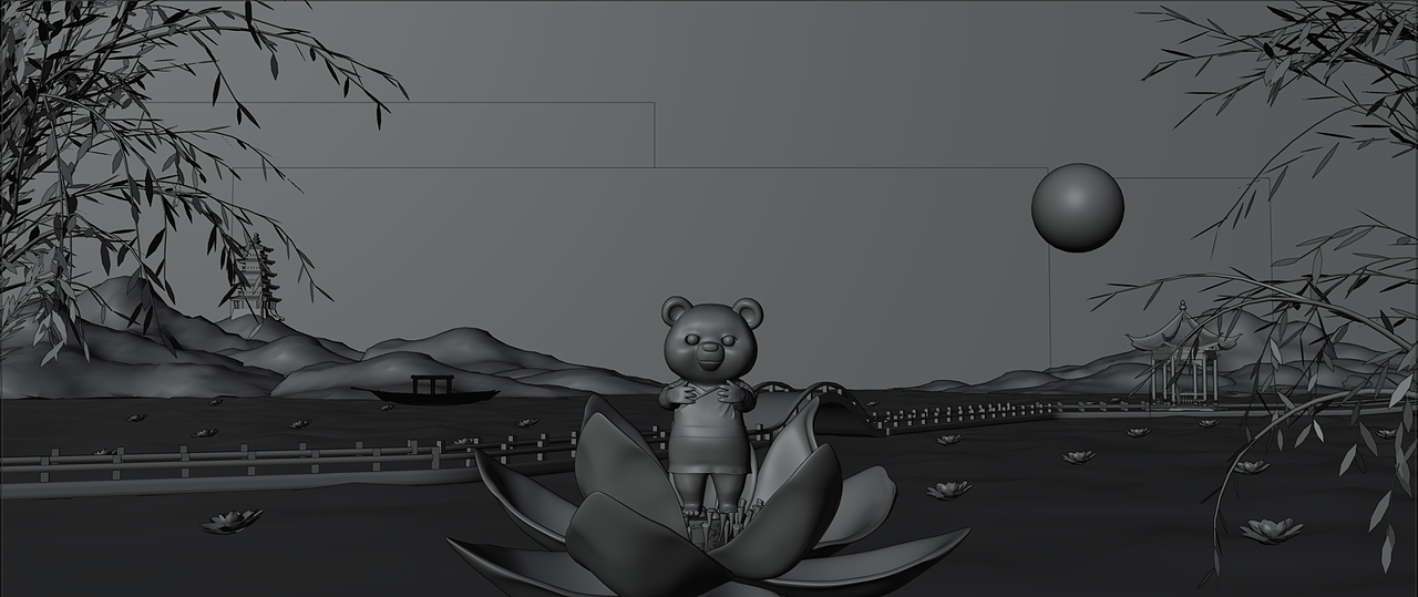 【Blender】烟柳画桥,十里荷花|动态冥想