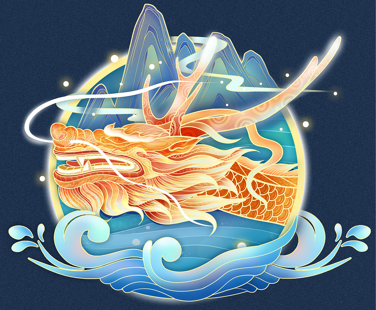 国潮风——端午赛龙舟（图ZMzEzOTg5MTEy） - 商业插画 - 站酷设计师PatientGu原创素材 - 站酷ZCOOL