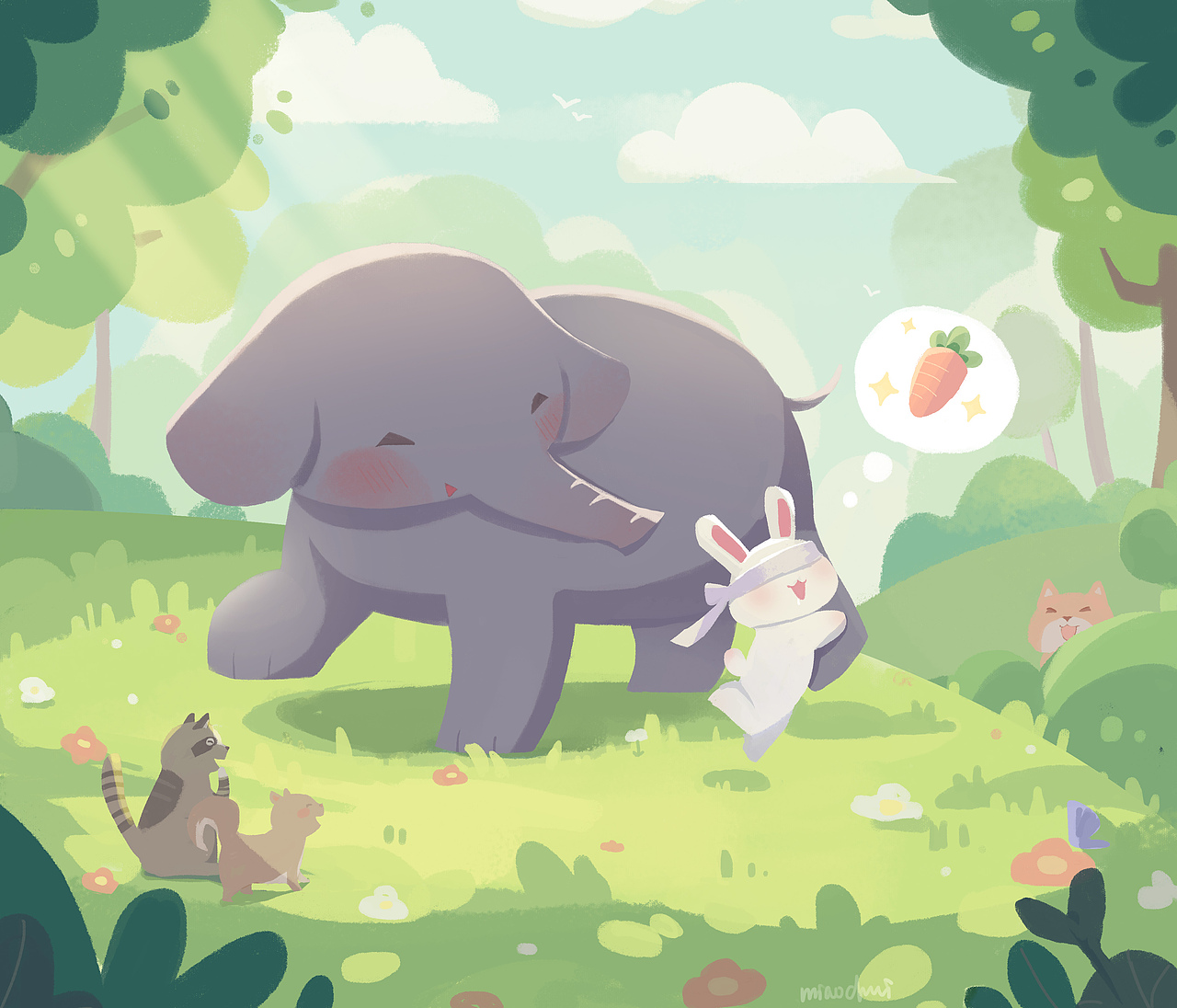 盲人摸象动物拟人