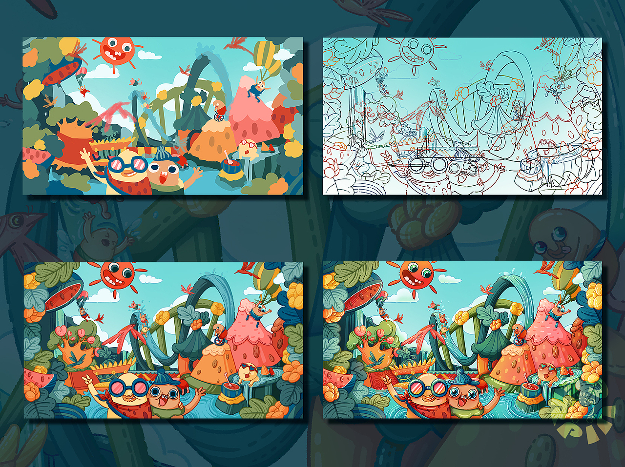 豆子系列之西瓜樂園（圖ZMzQ5NjU5MTY0） - 商業(yè)插畫 - 站酷設計師二瓶漫天原創(chuàng)素材 - 站酷ZCOOL