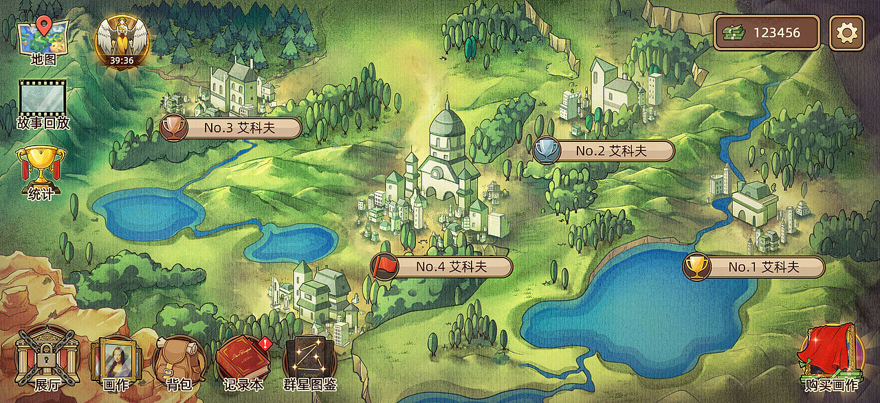 《名画展》游戏UI视觉界面