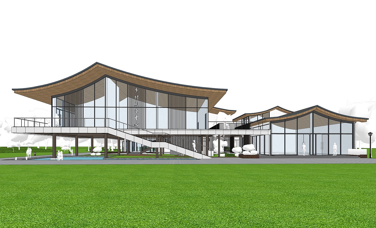 乡村展示中心SU模型下载