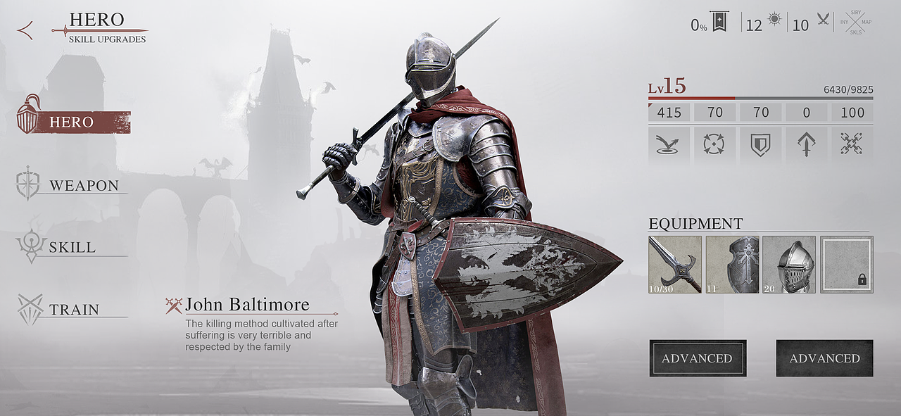 游戏UI | 扁平欧美风界面练习