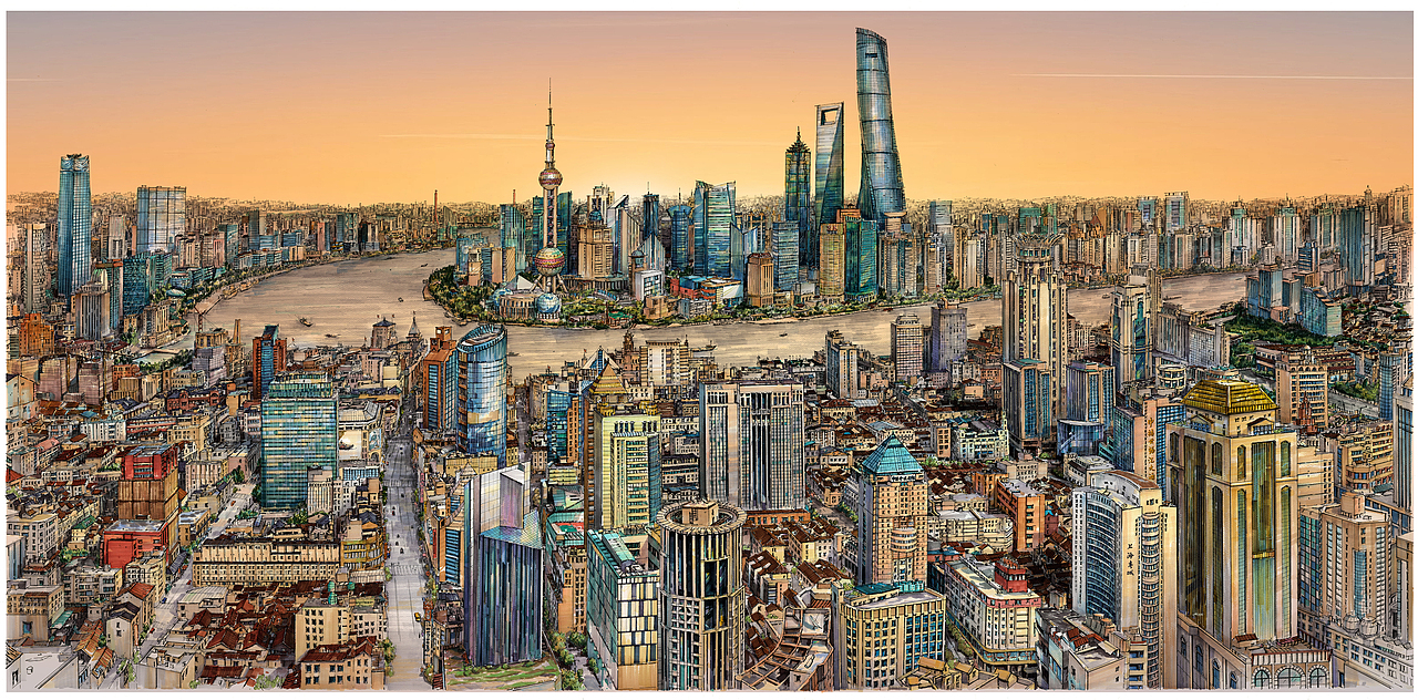 马克笔手绘城市全景集