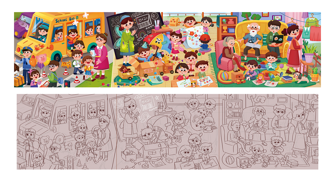 「二水」原创儿童拼图插画更新