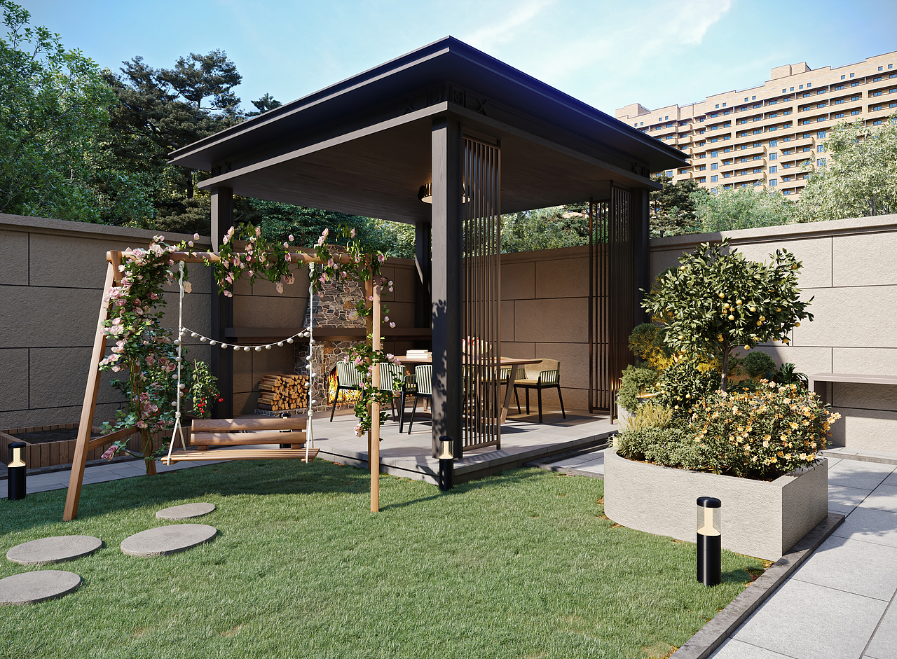 院子 别墅外观 别墅