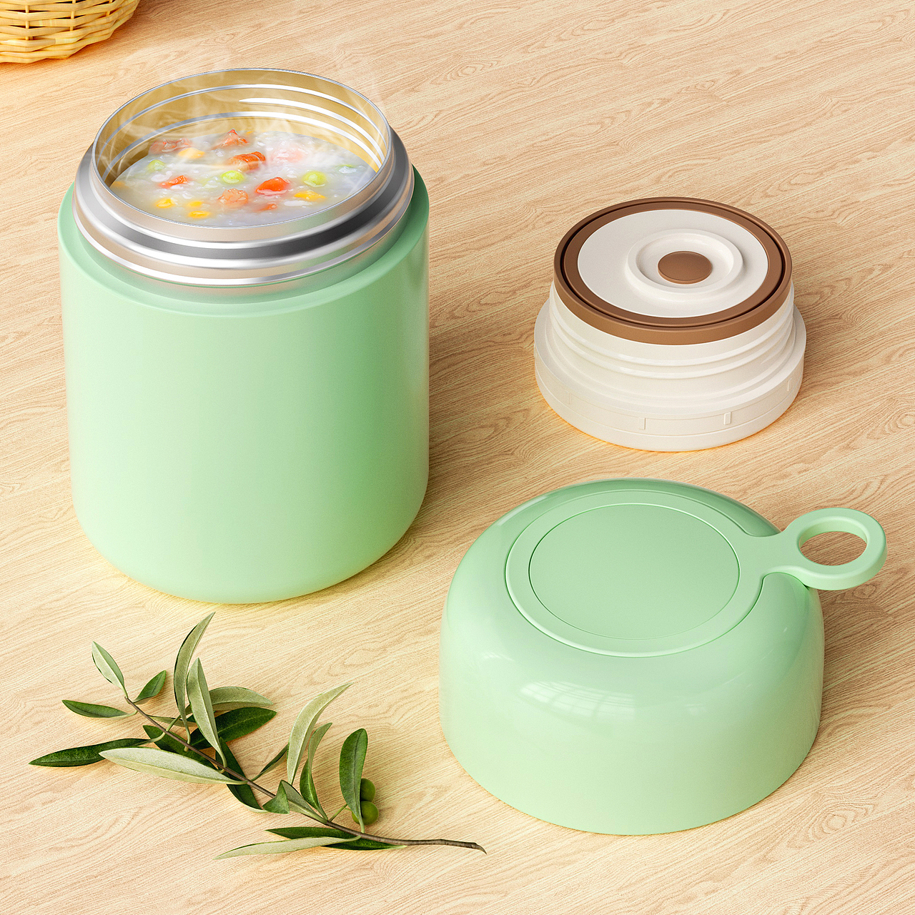 产品渲染-焖烧杯