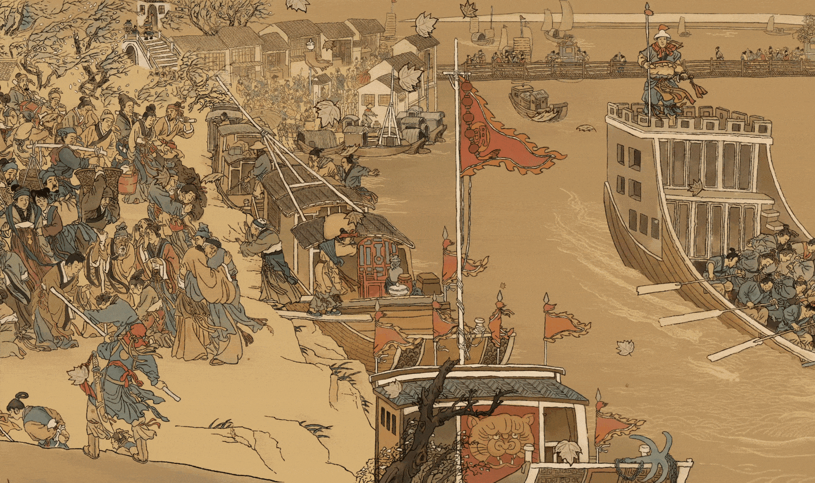 洪武赶散图｜漆画重制动态长图（图ZMzE2MDU5MzU2） - 商业插画 - 站酷设计师邬葱原创素材 - 站酷ZCOOL