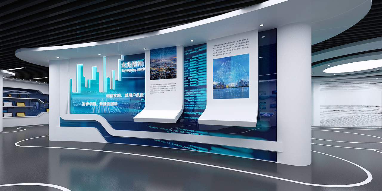 建筑展厅3d效果图