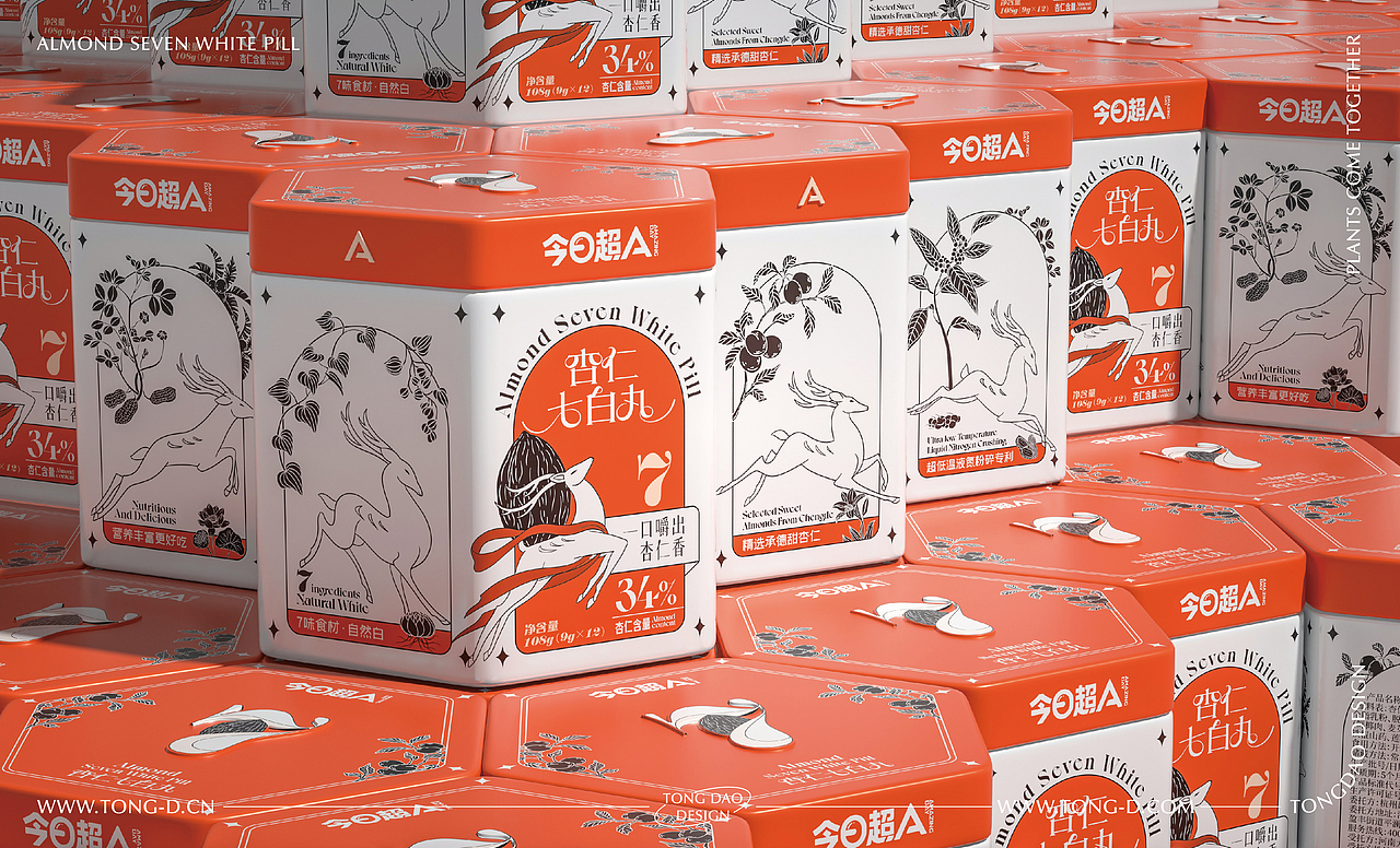 今日超A×同道设计 | 杏仁七白丸 | 食品包装策划设计（图ZMzExMTU3ODQ4） - 包装 - 站酷设计师同道设计SONG原创素材 - 站酷ZCOOL