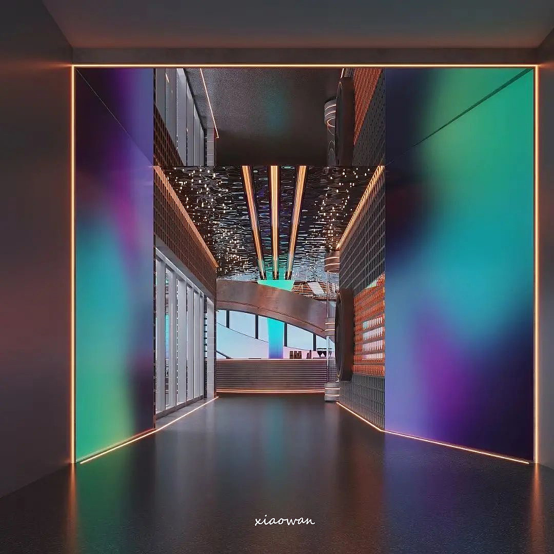 现代科技感||餐饮空间效果图