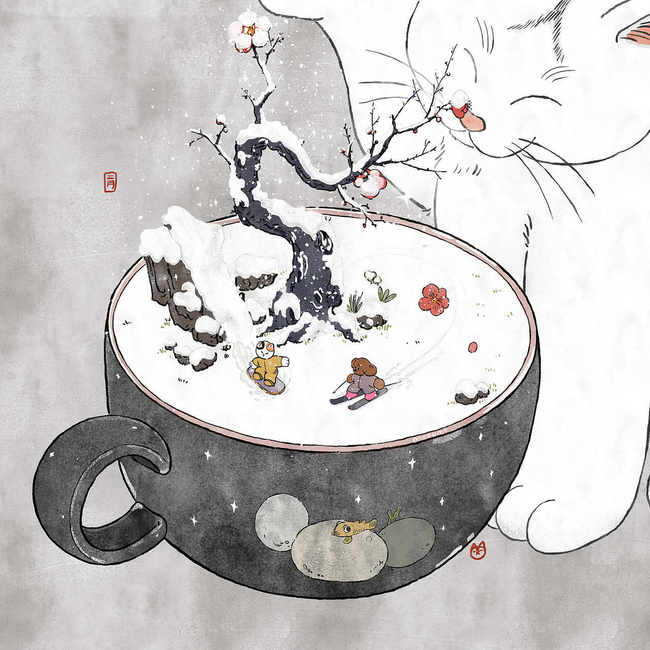 花花主题12个月插画（图ZMzI3MDE5NTI0） - 艺术插画 - 站酷设计师mooumo小粒猫友原创素材 - 站酷ZCOOL