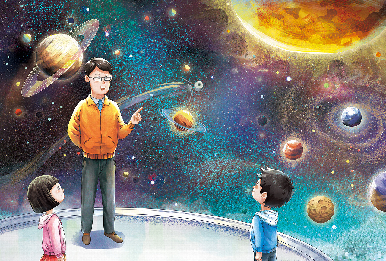 商稿绘本—探索星空（图ZMzQ0NjA4MDMy） - 绘本 - 站酷设计师酒藜子原创素材 - 站酷ZCOOL