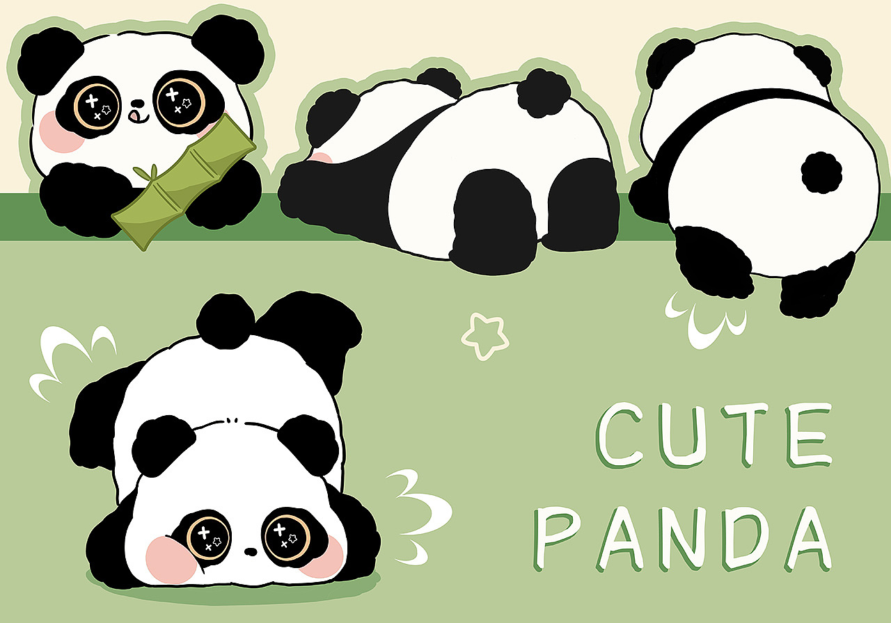 快乐小熊猫（图ZMzY2NzI0MzY0） - 商业插画 - 站酷设计师普兰7856原创素材 - 站酷ZCOOL