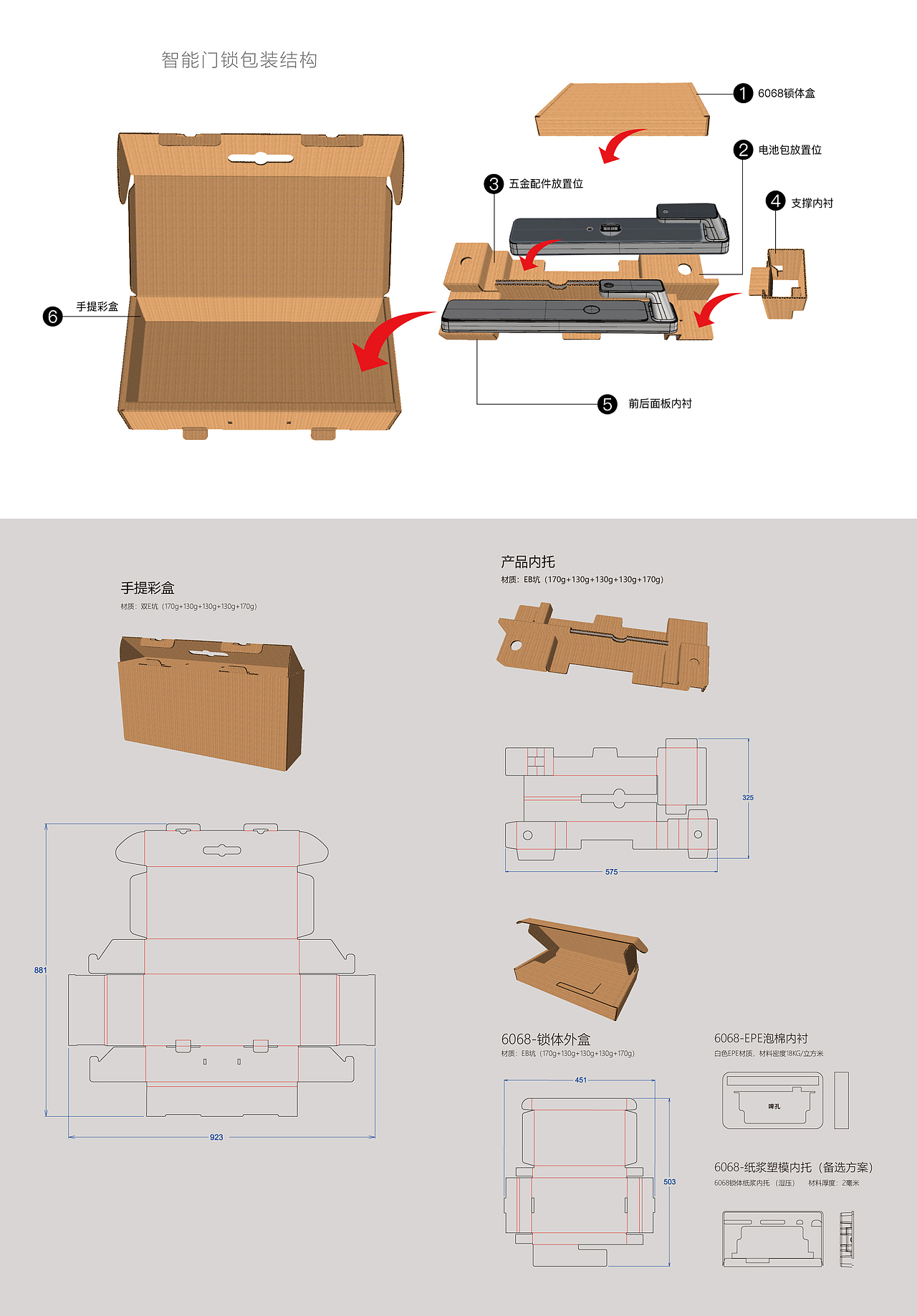 智能门锁装结构全套包