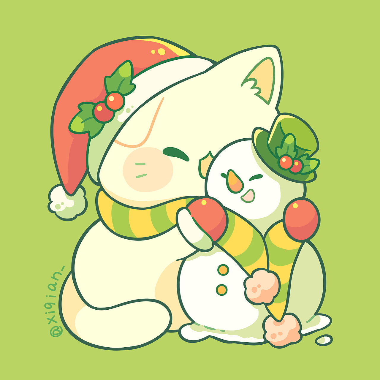 快来抱走圣诞猫猫~（图ZMzI2MDMzOTc2） - 商业插画 - 站酷设计师西浅原创素材 - 站酷ZCOOL