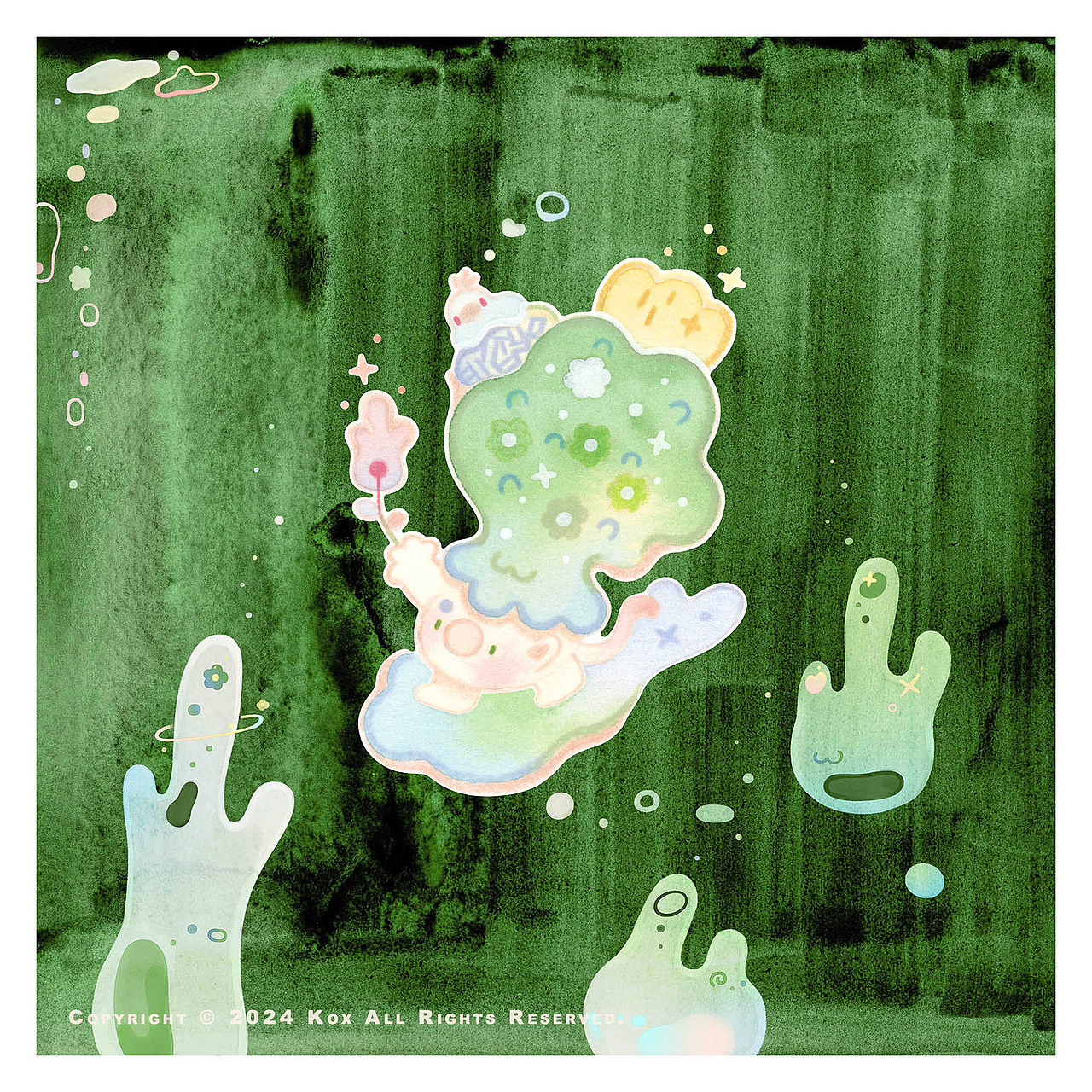 空氣牧場·花葉云（圖ZMzY4MTYwNDIw） - 藝術(shù)插畫 - 站酷設(shè)計師Kox豪爍郎原創(chuàng)素材 - 站酷ZCOOL