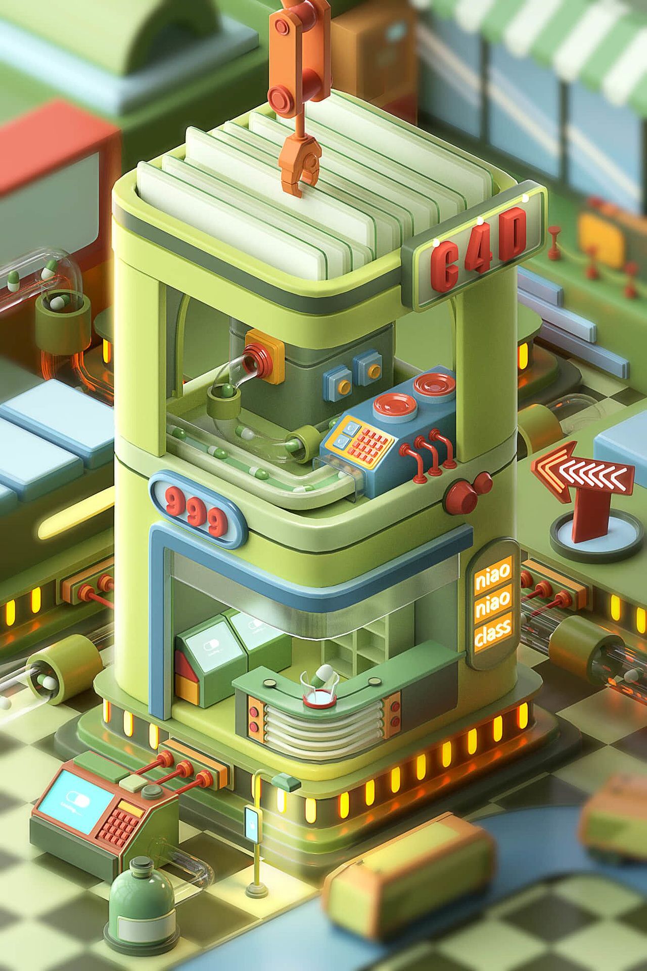 C4D零基础第四期学员作品——NiaoNiao的C4D课堂(上)(图ZMzAzMzc3ODQ4) - 场景 - 站酷设计师我就是NiaoNiao原创素材 - 站酷ZCOOL