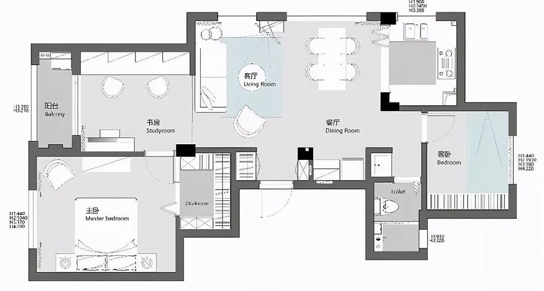 北欧风简约精致,双人书房很清新,真漂亮