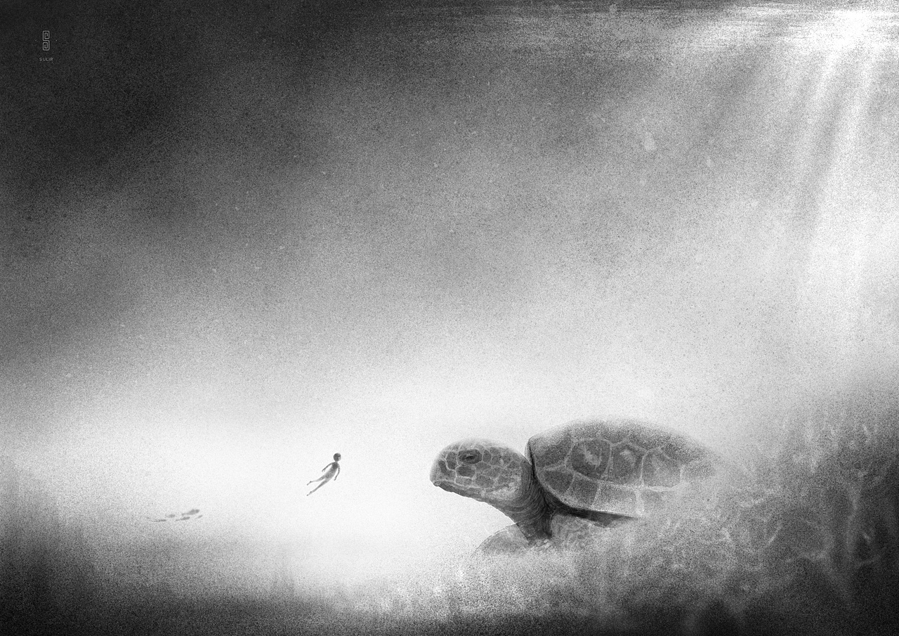 原创插画｜海龟爷爷（图ZMzUzOTMwOTQw） - 艺术插画 - 站酷设计师sulir原创素材 - 站酷ZCOOL