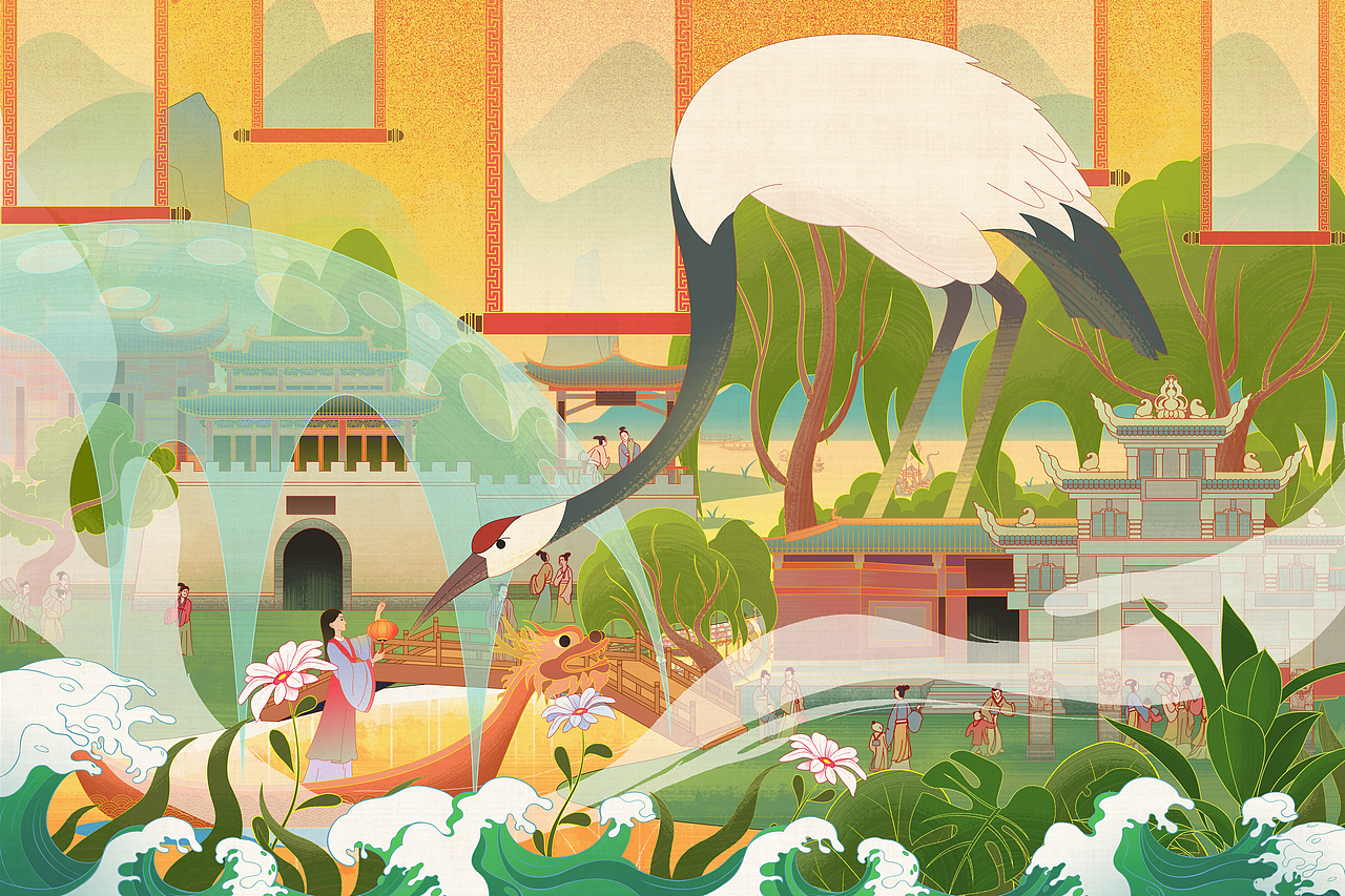 昭化古城文创插画