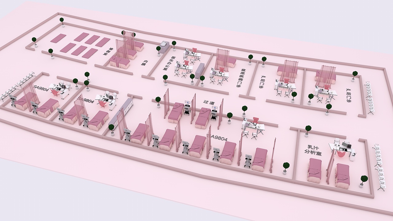 医疗产品医院布局效果图（图ZMzYxNTEwOTQ4） - 建筑/空间 - 站酷设计师wiviya原创素材 - 站酷ZCOOL