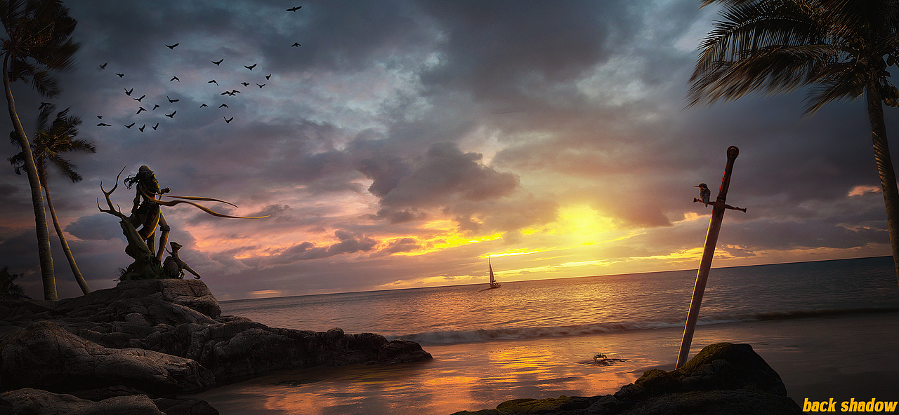 Photoshop： 后期海报合成 -【背影】（图ZMzQzNjg1NzQw） - 其他 - 站酷设计师小刻dc原创素材 - 站酷ZCOOL