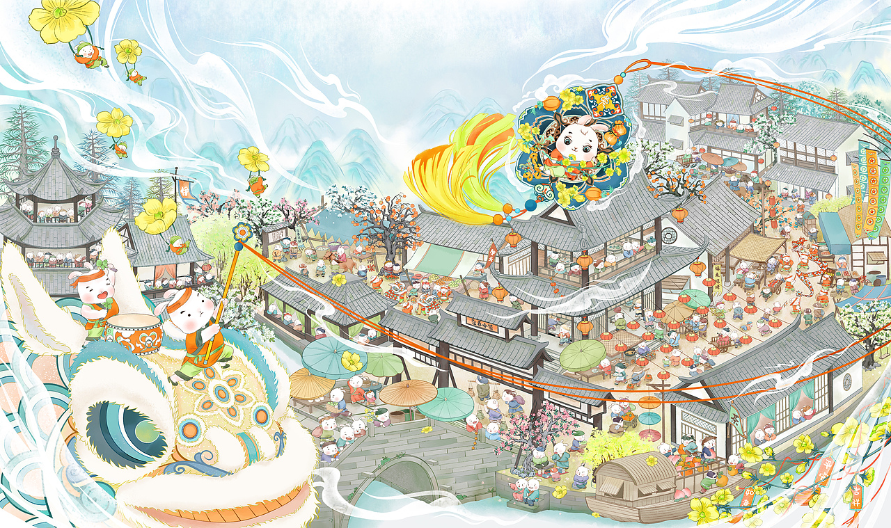 脸疼的2023年终总结|国风插画（图ZMzU4NjExNjMy） - 商业插画 - 站酷设计师困读原创素材 - 站酷ZCOOL