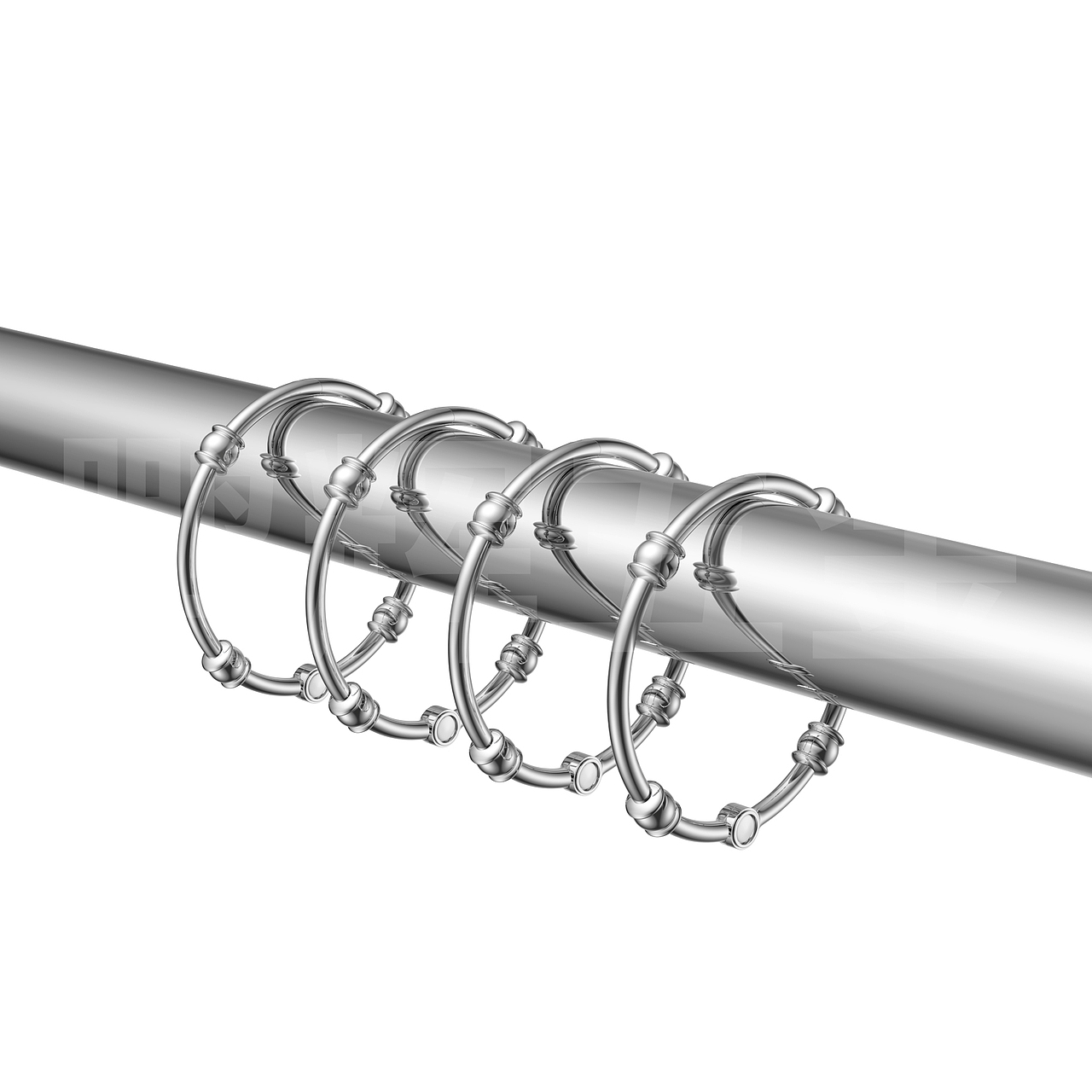 五金 · 浴帘挂钩（日常工作渲染图）