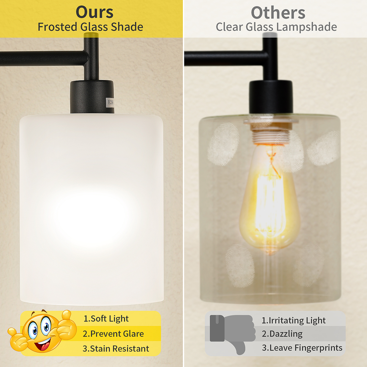 黑色七字玻璃罩灯