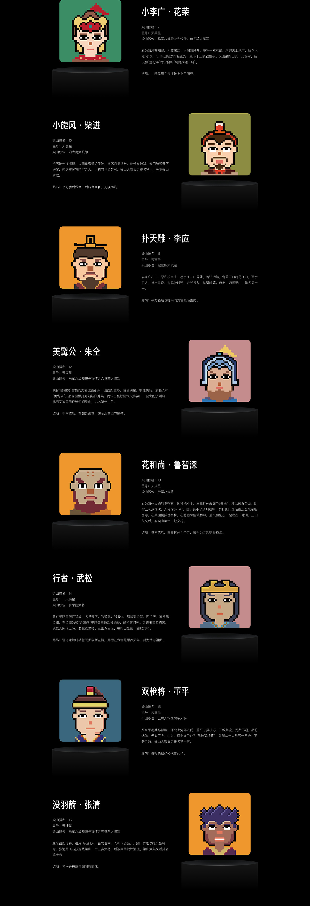 「水浒英雄」NFT数字藏品（图ZMzA4MjQ4NDE2） - 像素画 - 站酷设计师奔跑的像素原创素材 - 站酷ZCOOL