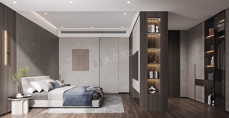 重庆协信春山台底跃装修案例,现代简约风设计效果图