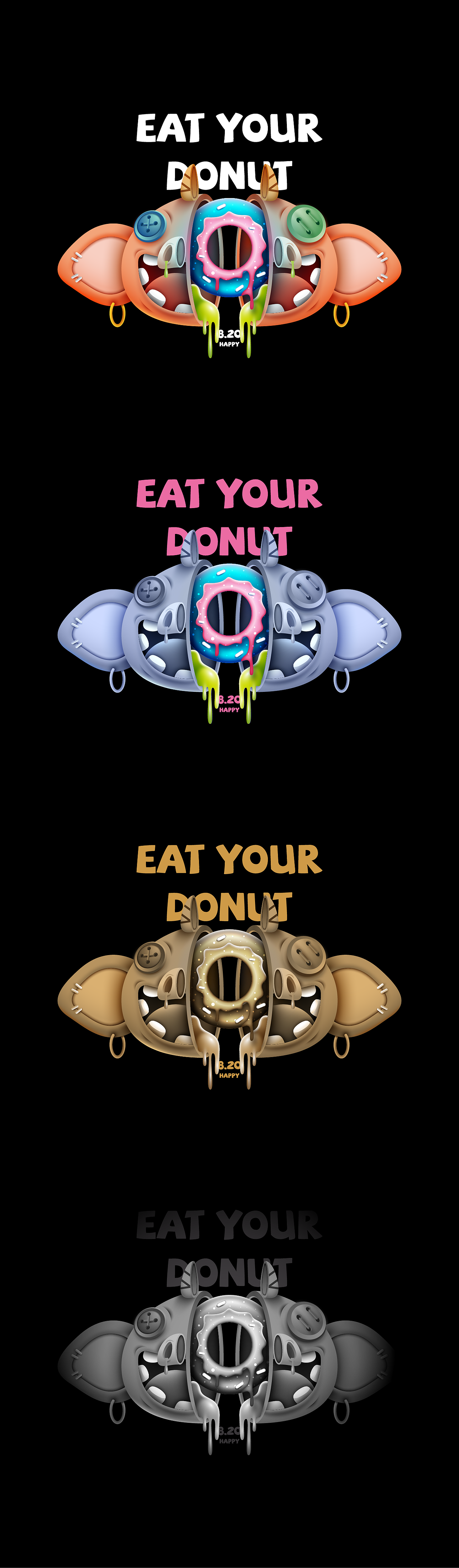 商业插画设计｜EAT YOUR  DONUT