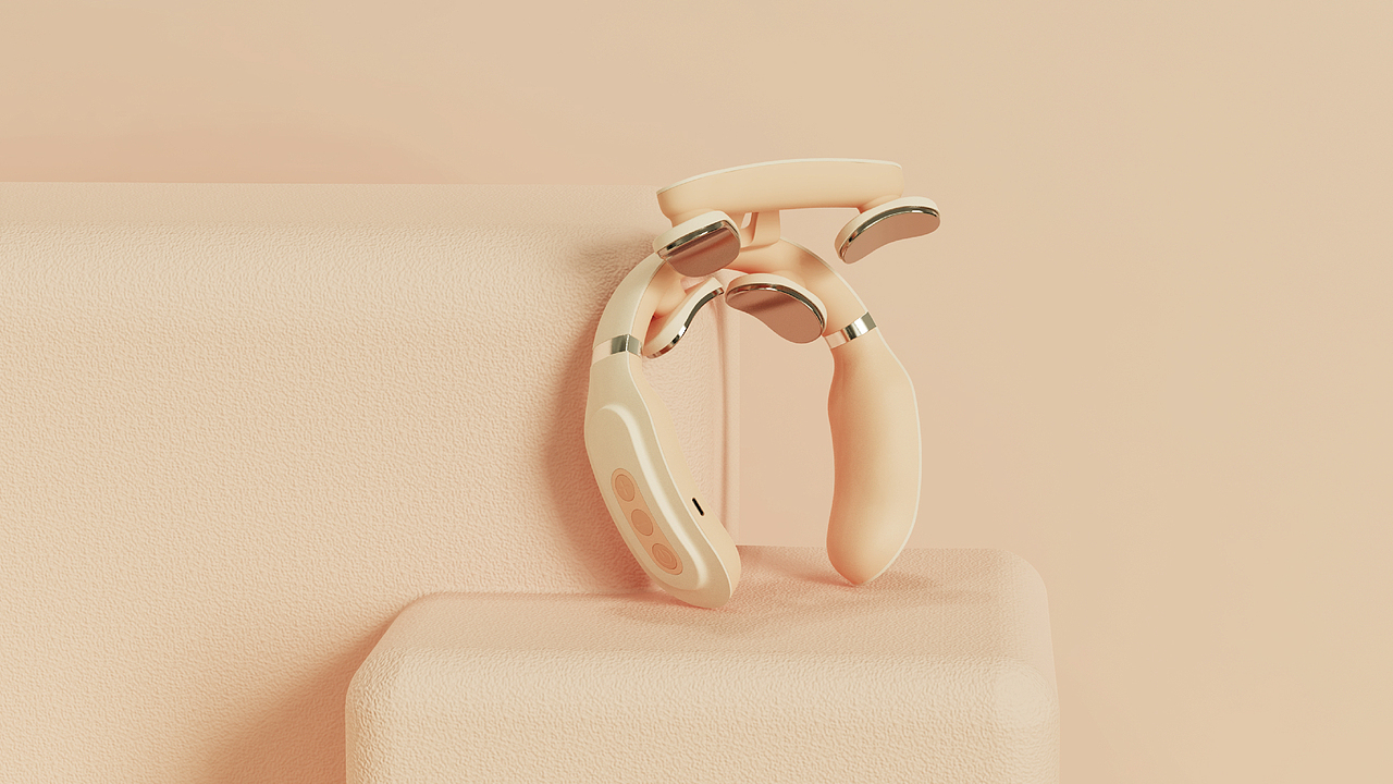 颈部按摩仪渲染练习（图ZMzQyODM2Mjg0） - 生活用品 - 站酷设计师头大的西蒙原创素材 - 站酷ZCOOL