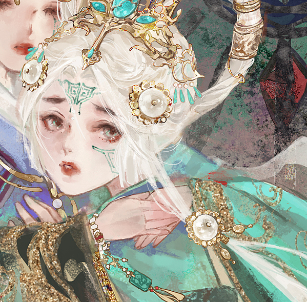 【国风插画】流亡国宝-商青铜双羊尊拟人（图ZMzUxNzkxNTcy） - 艺术插画 - 站酷设计师画画的玉玉卿原创素材 - 站酷ZCOOL