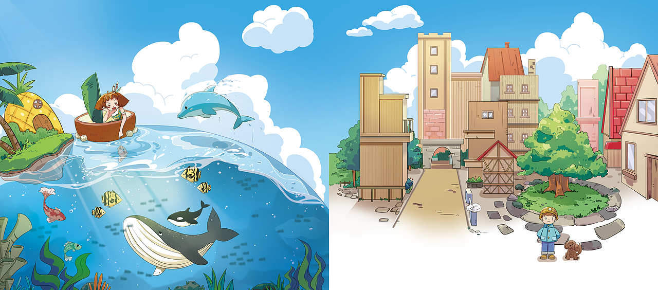 她和他（图ZMzMxMDIwNTEy） - 儿童插画 - 站酷设计师疯帽子子原创素材 - 站酷ZCOOL