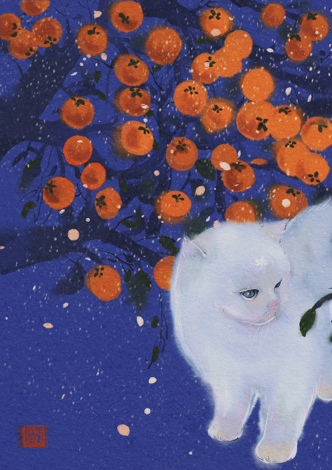 年底画的一些日常-猫猫-国风（图ZMzI3ODk4OTQw） - 艺术插画 - 站酷设计师我是陈跃111111原创素材 - 站酷ZCOOL